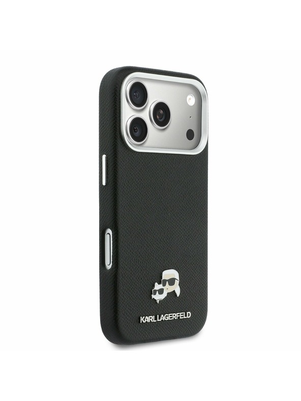 Karl Lagerfeld Karl Lagerfeld PU Karl and Choupette Heads Pins MagSafe Zadnji Ovitek za iPhone 17 Pro Black