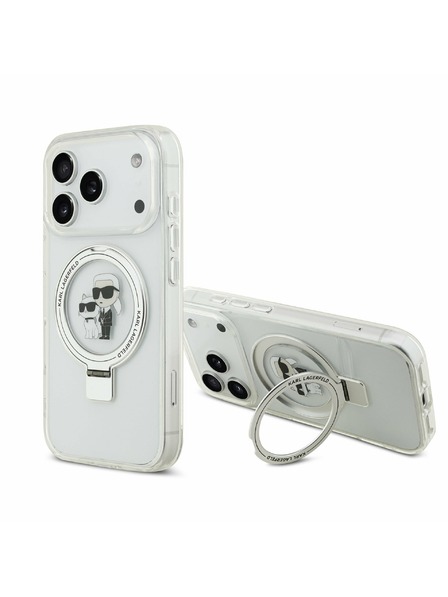 Karl Lagerfeld Karl Lagerfeld Ringstand Karl and Choupette MagSafe Zadnji Ovitek za iPhone 17 Pro White