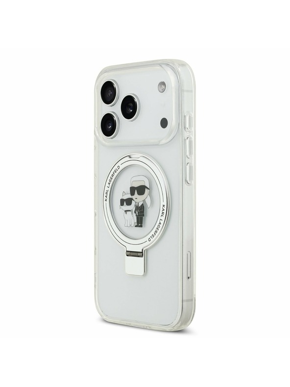 Karl Lagerfeld Karl Lagerfeld Ringstand Karl and Choupette MagSafe Zadnji Ovitek za iPhone 17 Pro White