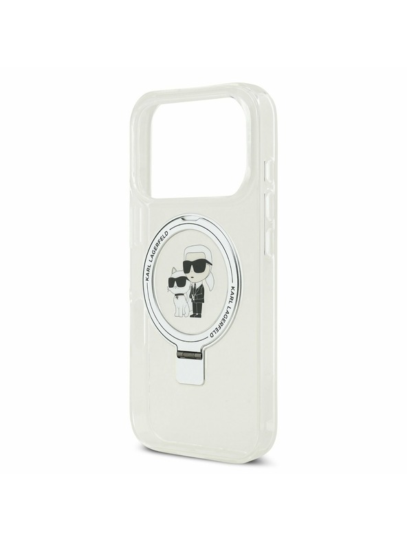 Karl Lagerfeld Karl Lagerfeld Ringstand Karl and Choupette MagSafe Zadnji Ovitek za iPhone 17 Pro White