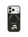 Karl Lagerfeld Karl Lagerfeld PU Karl and Choupette Heads Pins MagSafe Zadnji Ovitek za iPhone 17 Pro Black