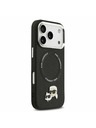 Karl Lagerfeld Karl Lagerfeld PU Karl and Choupette Heads Pins MagSafe Zadnji Ovitek za iPhone 17 Pro Black