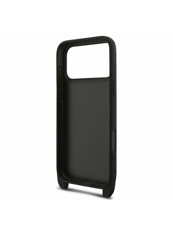 Karl Lagerfeld Karl Lagerfeld Saffiano Crossbody Trakovi Metal Karl and Choupette Zadnji Ovitek za iPhone 17 Pro Black