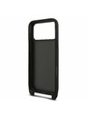 Karl Lagerfeld Karl Lagerfeld Saffiano Crossbody Trakovi Metal Karl and Choupette Zadnji Ovitek za iPhone 17 Pro Black