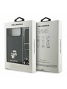 Karl Lagerfeld Karl Lagerfeld Saffiano Crossbody Trakovi Metal Karl and Choupette Zadnji Ovitek za iPhone 17 Pro Black