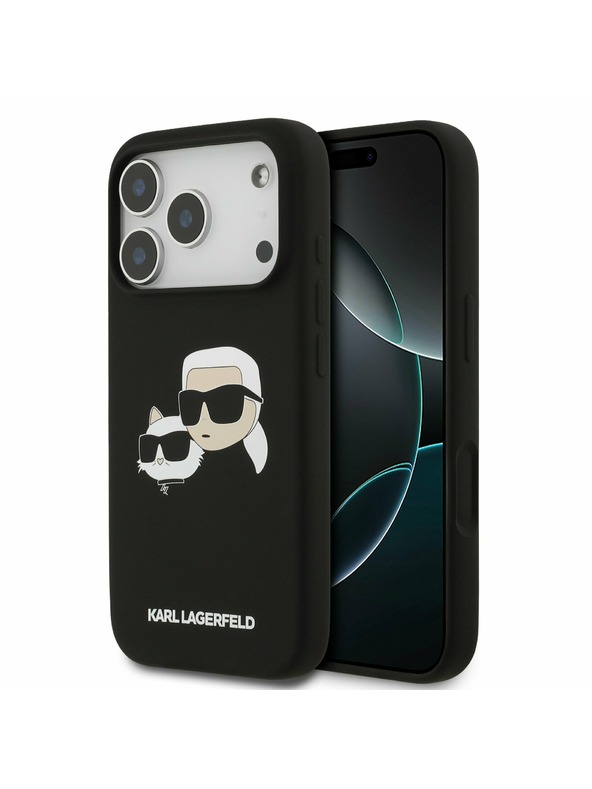 Karl Lagerfeld Karl Lagerfeld Liquid Silicone Double Heads MagSafe Zadnji Ovitek za iPhone 17 Pro Black
