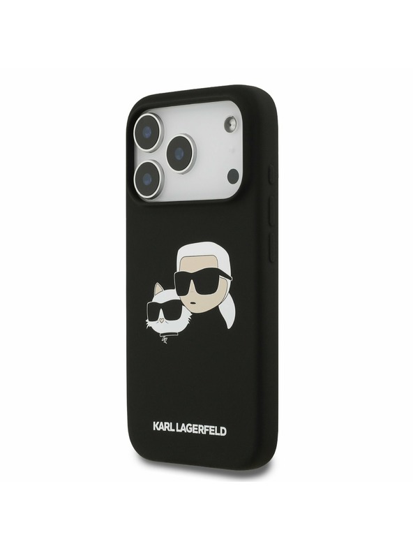 Karl Lagerfeld Karl Lagerfeld Liquid Silicone Double Heads MagSafe Zadnji Ovitek za iPhone 17 Pro Black
