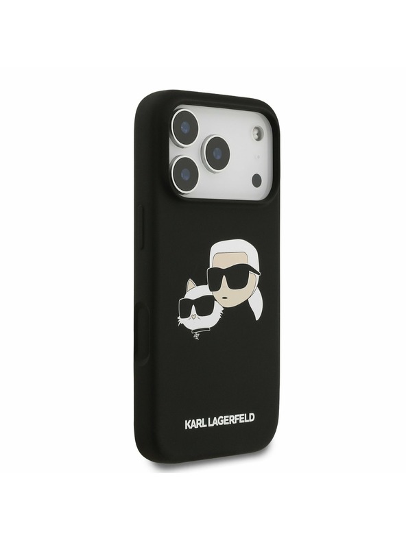 Karl Lagerfeld Karl Lagerfeld Liquid Silicone Double Heads MagSafe Zadnji Ovitek za iPhone 17 Pro Black