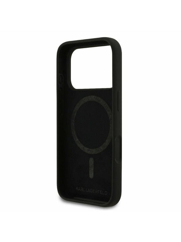 Karl Lagerfeld Karl Lagerfeld Liquid Silicone Double Heads MagSafe Zadnji Ovitek za iPhone 17 Pro Black