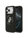 Karl Lagerfeld Karl Lagerfeld Liquid Silicone Karl and Choupette MagSafe Zadnji Ovitek za iPhone 17 Pro Black