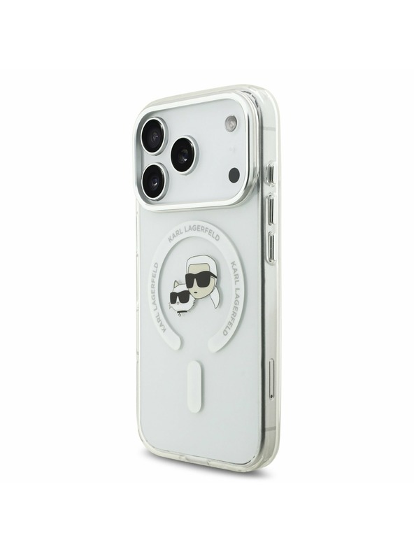 Karl Lagerfeld Karl Lagerfeld IML K&CH Heads Metal Frame MagSafe Zadnji Pokrov za iPhone 17 Pro Transparent