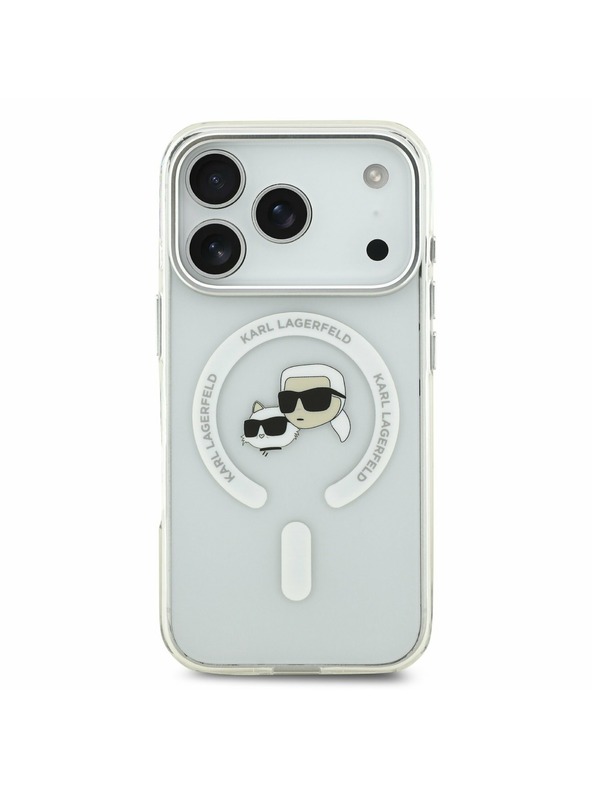 Karl Lagerfeld Karl Lagerfeld IML K&CH Heads Metal Frame MagSafe Zadnji Pokrov za iPhone 17 Pro Transparent