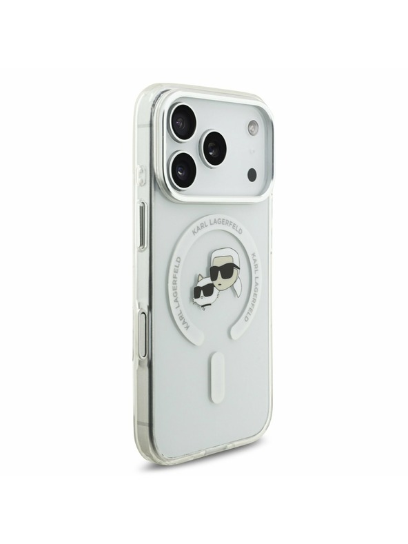 Karl Lagerfeld Karl Lagerfeld IML K&CH Heads Metal Frame MagSafe Zadnji Pokrov za iPhone 17 Pro Transparent