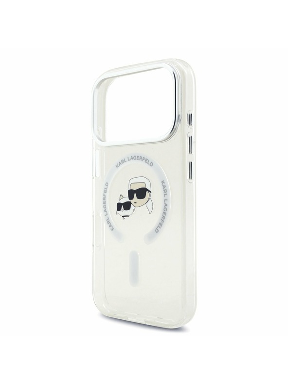 Karl Lagerfeld Karl Lagerfeld IML K&CH Heads Metal Frame MagSafe Zadnji Pokrov za iPhone 17 Pro Transparent