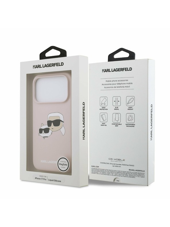 Karl Lagerfeld Karl Lagerfeld Liquid Silicone Double Heads MagSafe Zadnji Pokrov za iPhone 17 Pro Pink
