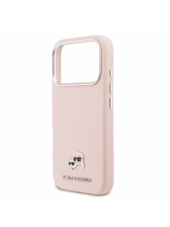 Karl Lagerfeld Karl Lagerfeld PU Karl and Choupette Heads Pins MagSafe Zadnji Pokrov za iPhone 17 Pro Pink