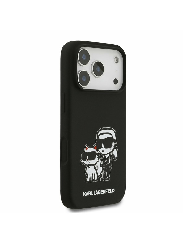 Karl Lagerfeld Karl Lagerfeld Liquid Silicone K&CH Sketch MagSafe Zadnji Pokrov za iPhone 17 Pro Black