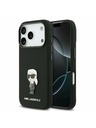 Karl Lagerfeld Karl Lagerfeld Liquid Silicone Metal Ikonik Zadnji Pokrov za iPhone 17 Pro Black