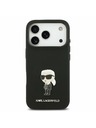 Karl Lagerfeld Karl Lagerfeld Liquid Silicone Metal Ikonik Zadnji Pokrov za iPhone 17 Pro Black