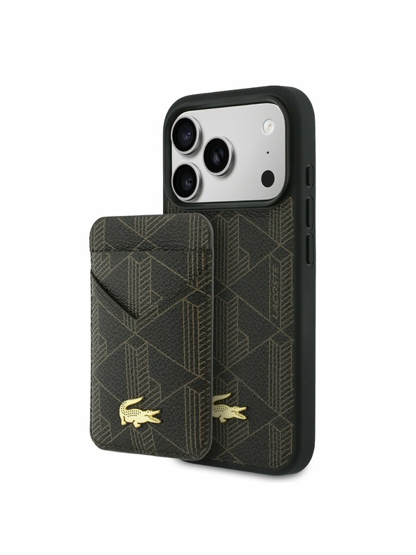 Lacoste Lacoste PVC Blend MagSafe Zadnji Pokrov + Denarnica za iPhone 17 Pro Brown