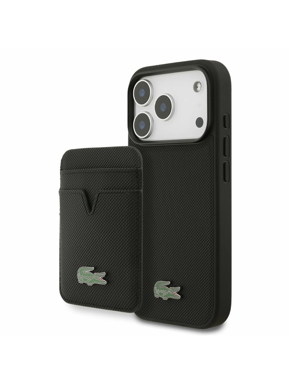 Lacoste Lacoste Iconic Petit Pique MagSafe Zadnji Pokrov + Denarnica za iPhone 17 Pro Black