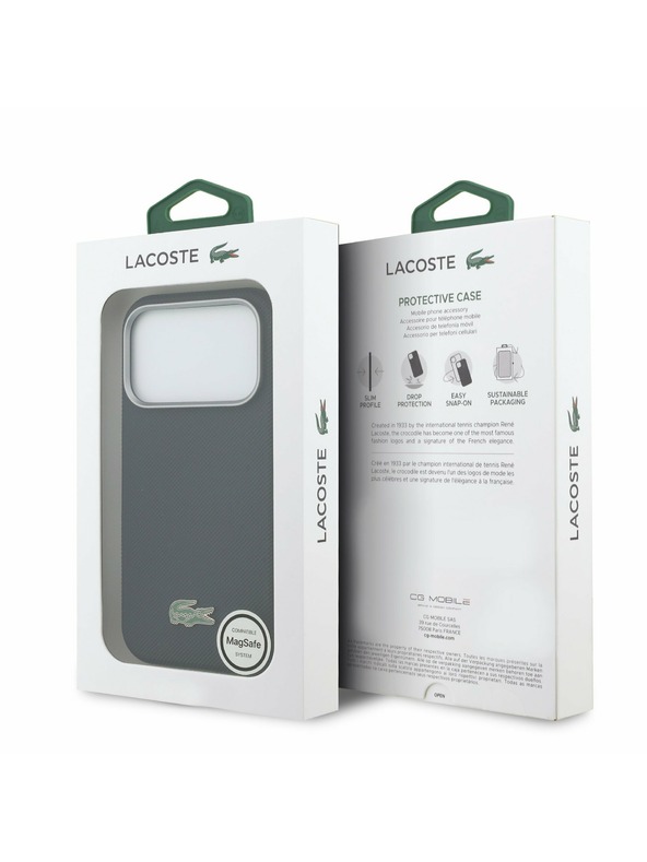 Lacoste Lacoste PVC Petit Pique Semi Wrap MagSafe Pokrov za iPhone 17 Pro Navy