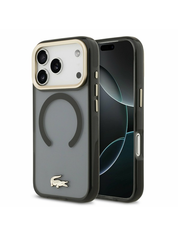 Lacoste Lacoste PC/TPU Frosted Finish Gold Logo MagSafe Zadnji Pokrov za iPhone 17 Pro Black