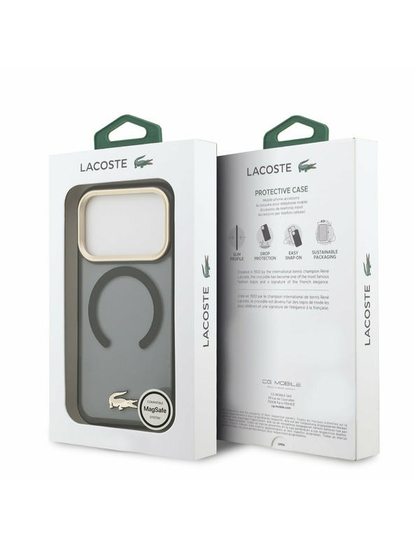 Lacoste Lacoste PC/TPU Frosted Finish Gold Logo MagSafe Zadnji Pokrov za iPhone 17 Pro Black