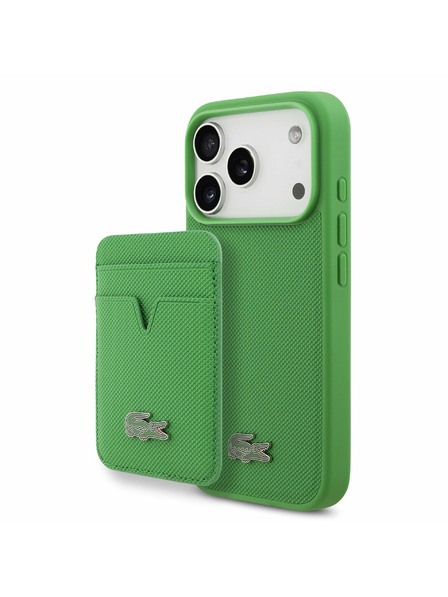 Lacoste Lacoste Iconic Petit Pique MagSafe Zadnji Pokrov + Denarnica za iPhone 17 Pro Green