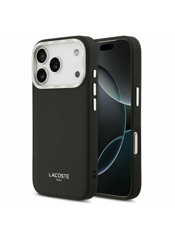 Lacoste Lacoste PU Leather Champs Elysees MagSafe Zadnji Pokrov za iPhone 17 Pro Black