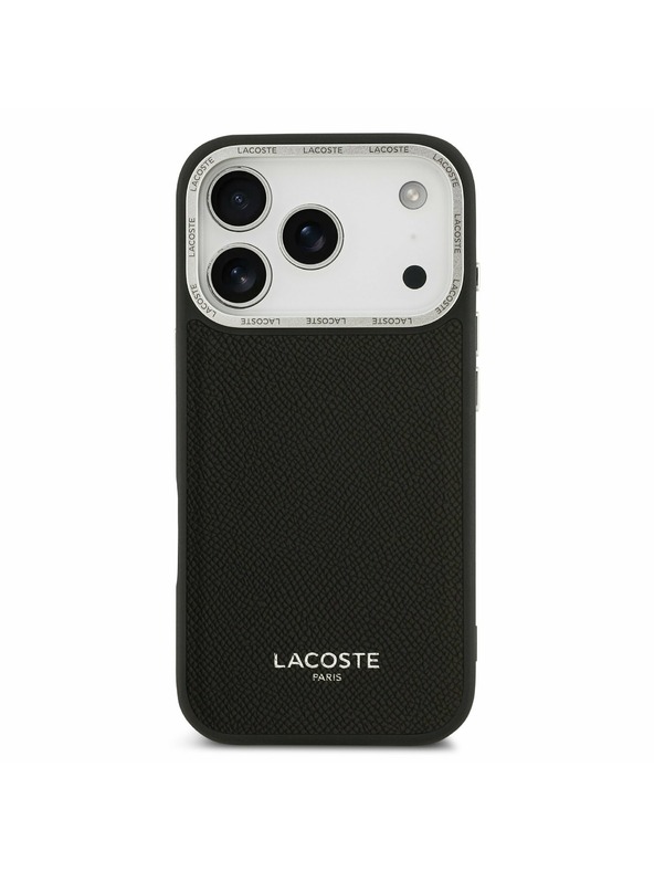 Lacoste Lacoste PU Leather Champs Elysees MagSafe Zadnji Pokrov za iPhone 17 Pro Black