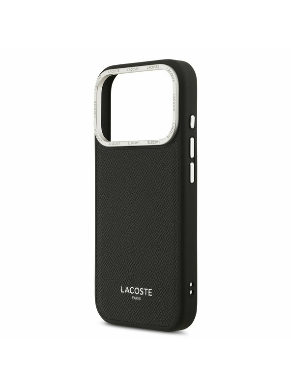 Lacoste Lacoste PU Leather Champs Elysees MagSafe Zadnji Pokrov za iPhone 17 Pro Black