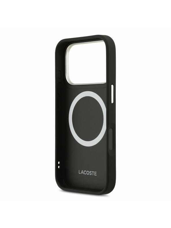 Lacoste Lacoste PU Leather Champs Elysees MagSafe Zadnji Pokrov za iPhone 17 Pro Black
