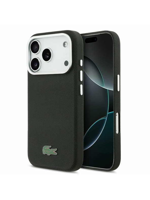 Lacoste Lacoste PVC Iconic Petit Pique Metal Logo MagSafe Zadnji Pokrov za iPhone 17 Pro Black