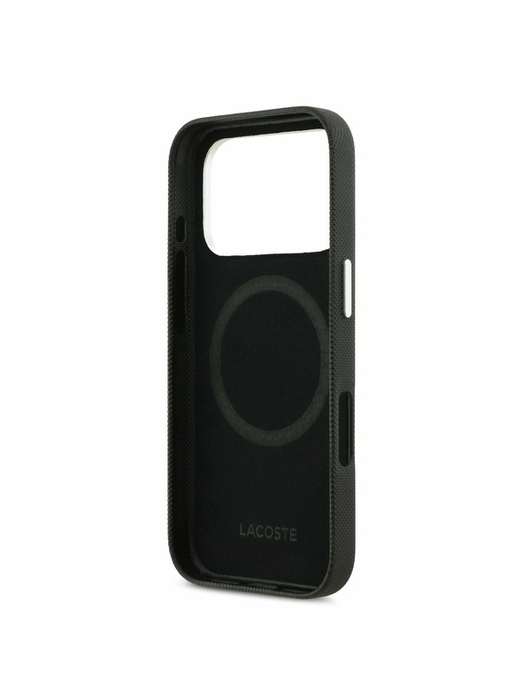 Lacoste Lacoste PVC Iconic Petit Pique Metal Logo MagSafe Zadnji Pokrov za iPhone 17 Pro Black