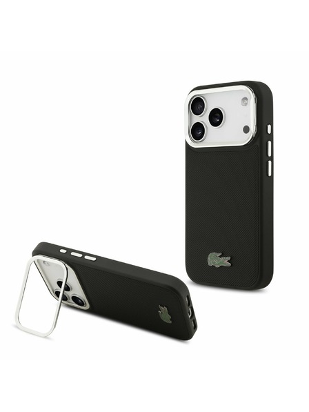 Lacoste Lacoste Iconic Petit Pique Camera Stand MagSafe Zadnji Pokrov za iPhone 17 Pro Black