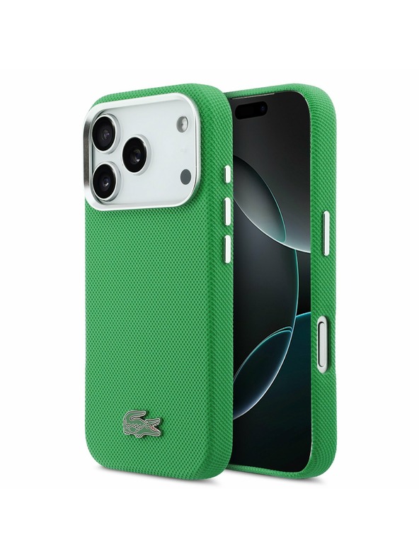 Lacoste Lacoste PVC Iconic Petit Pique Metal Logo MagSafe Zadnji Pokrov za iPhone 17 Pro Green