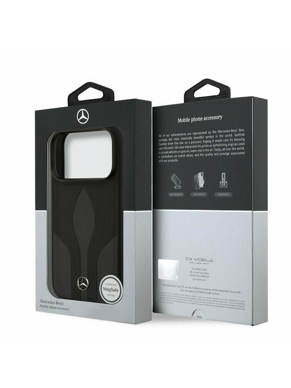 Mercedes Mercedes Leather The Move MagSafe Zadnji Pokrov za iPhone 17 Pro Black