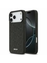 DKNY DKNY PU Leather Grid Pattern Magsafe Zadnji Pokrov za iPhone 17 Pro Max Black
