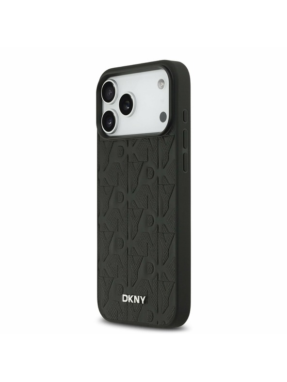 DKNY DKNY PU Leather Grid Pattern Magsafe Zadnji Pokrov za iPhone 17 Pro Max Black