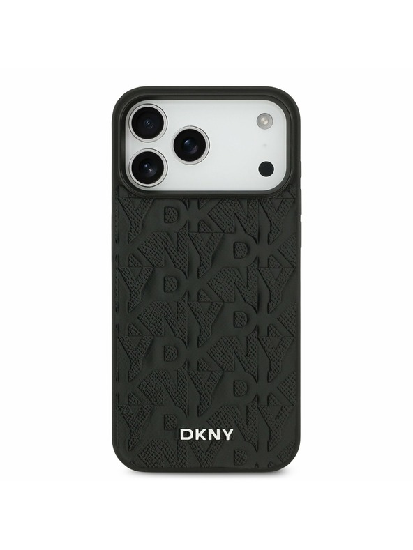 DKNY DKNY PU Leather Grid Pattern Magsafe Zadnji Pokrov za iPhone 17 Pro Max Black