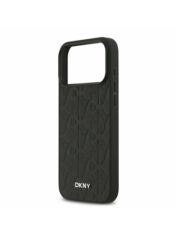 DKNY DKNY PU Leather Grid Pattern Magsafe Zadnji Pokrov za iPhone 17 Pro Max Black