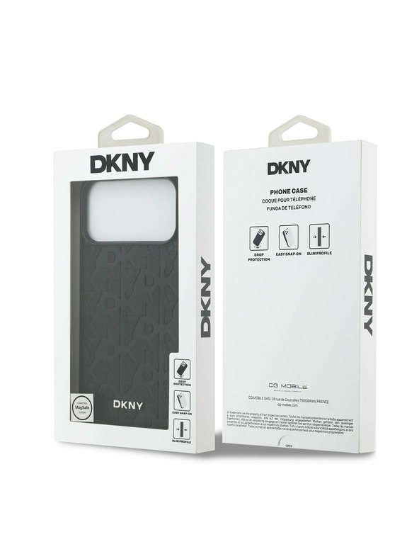 DKNY DKNY PU Leather Grid Pattern Magsafe Zadnji Pokrov za iPhone 17 Pro Max Black