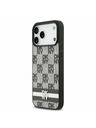 DKNY DKNY PU Leather Checkered Pattern and Stripe Zadnji Pokrov za iPhone 17 Pro Max Black