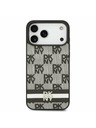 DKNY DKNY PU Leather Checkered Pattern and Stripe Zadnji Pokrov za iPhone 17 Pro Max Black