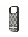 DKNY DKNY PU Leather Checkered Pattern and Stripe Zadnji Pokrov za iPhone 17 Pro Max Black