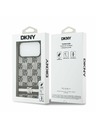 DKNY DKNY PU Leather Checkered Pattern and Stripe Zadnji Pokrov za iPhone 17 Pro Max Black