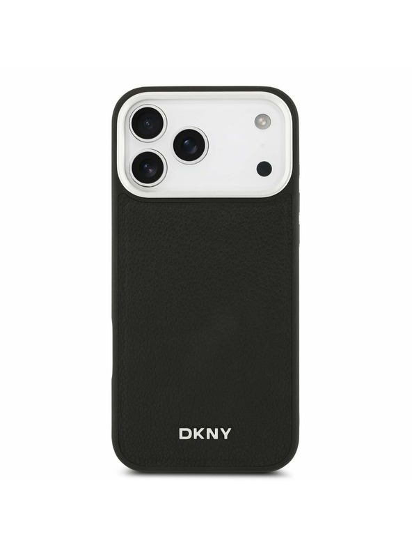 DKNY DKNY PU Leather Metal Logo Wrist Chain MagSafe Zadnji Pokrov za iPhone 17 Pro Max Black