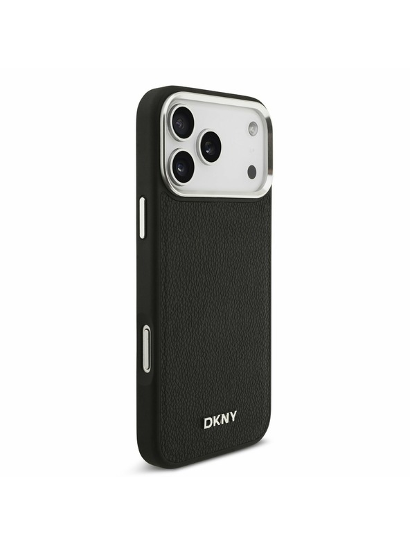 DKNY DKNY PU Leather Metal Logo Wrist Chain MagSafe Zadnji Pokrov za iPhone 17 Pro Max Black