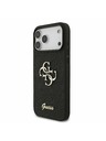 Guess Guess PU Fixed Glitter 4G Metal Logo Zadnji Pokrov za iPhone 17 Pro Max Black